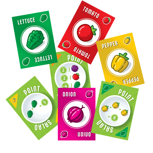 A spread of Florida Salad playing cards